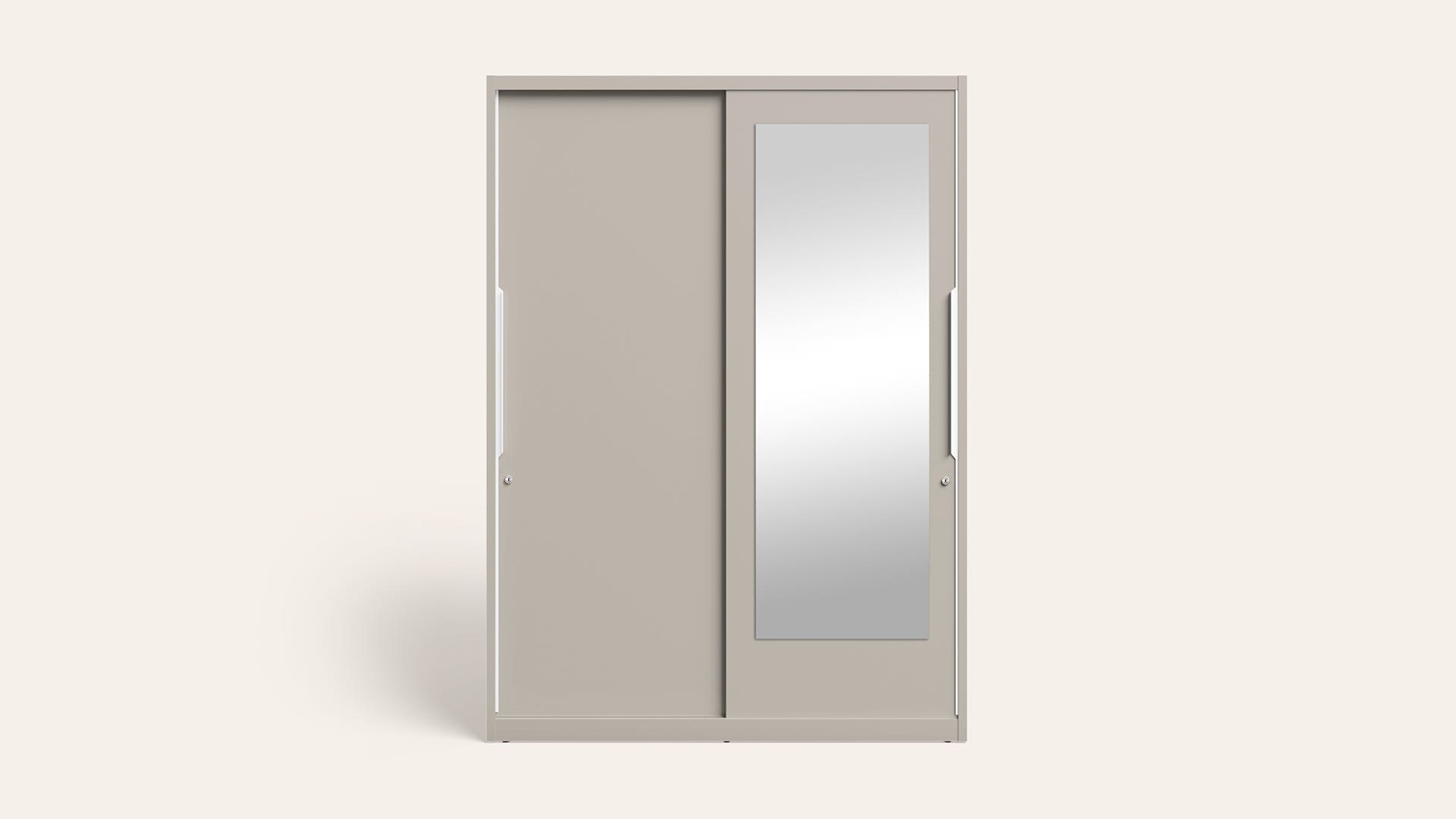Slide N Store Pro 2-Door Steel Almirah/Wardrobewith Mirror (Textured Cashmere)