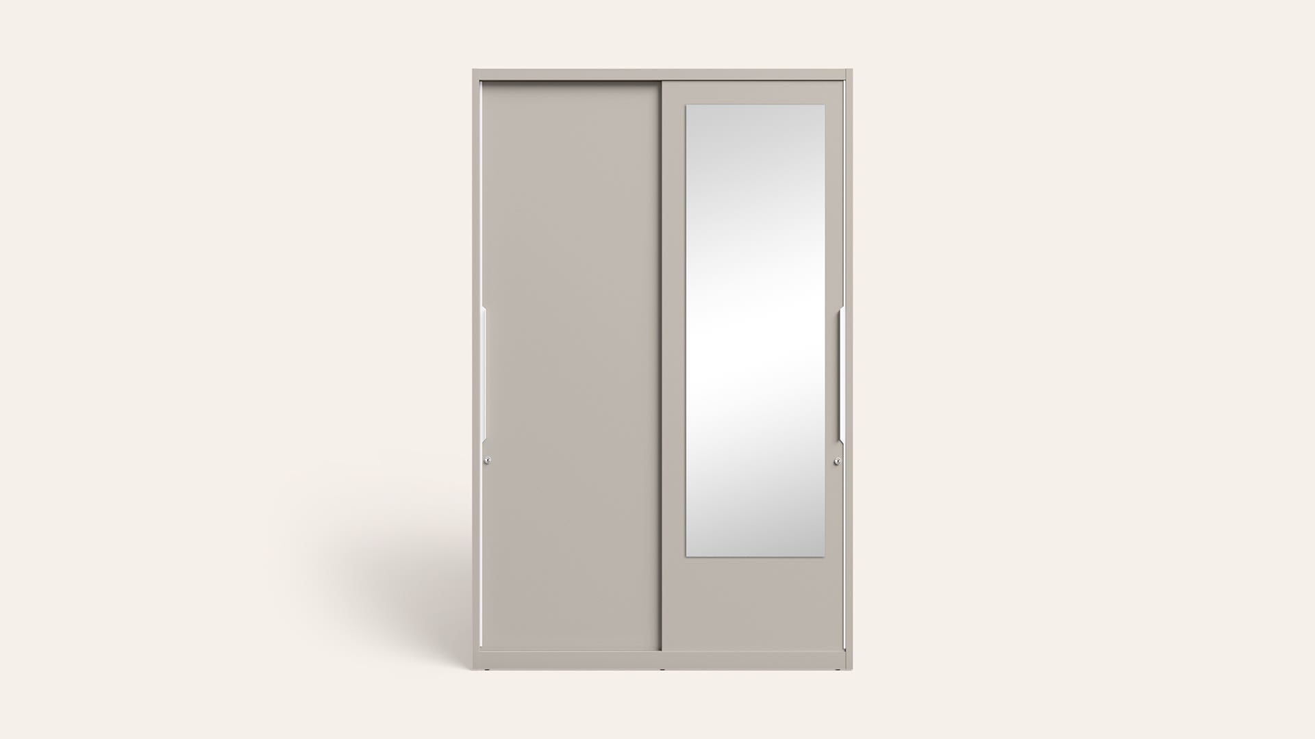 Slide N Store Pro Plus 2-Door Steel Almirah/Wardrobewith Mirror (Textured Cashmere)