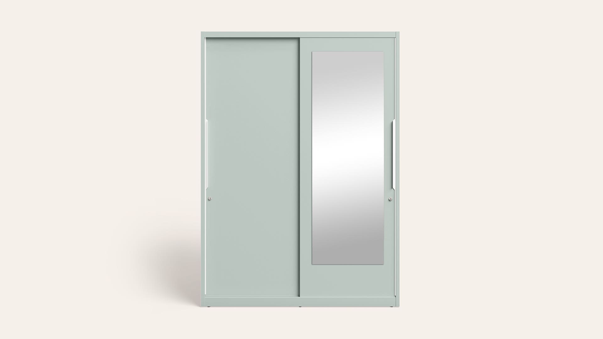 Slide N Store Pro 2-Door Steel Almirah/Wardrobewith Mirror (Matte Sky Gray)