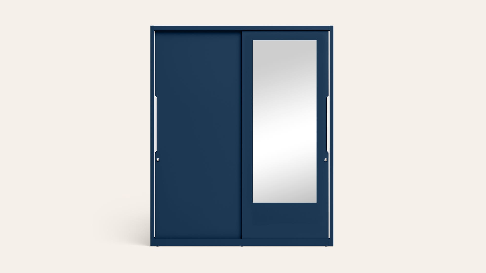 Slide N Store Pro 2-Door Steel Almirah/Wardrobewith Mirror (Phiroja Blue)