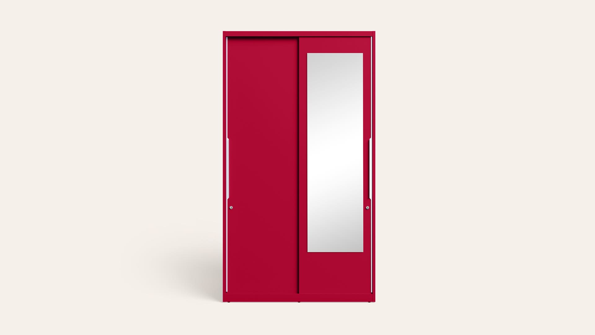 Slide N Store Pro Plus 2-Door Steel Almirah/Wardrobewith Mirror (Blush Red)
