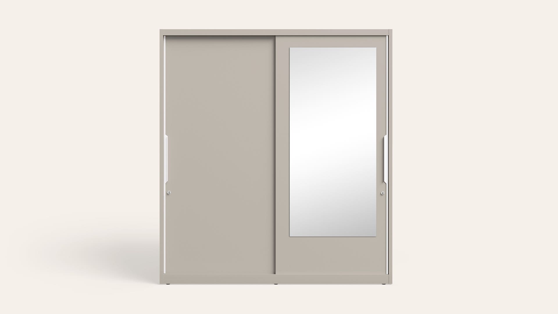 Slide N Store XL 2-Door Steel Almirah/Wardrobewith Mirror (Textured Cashmere)