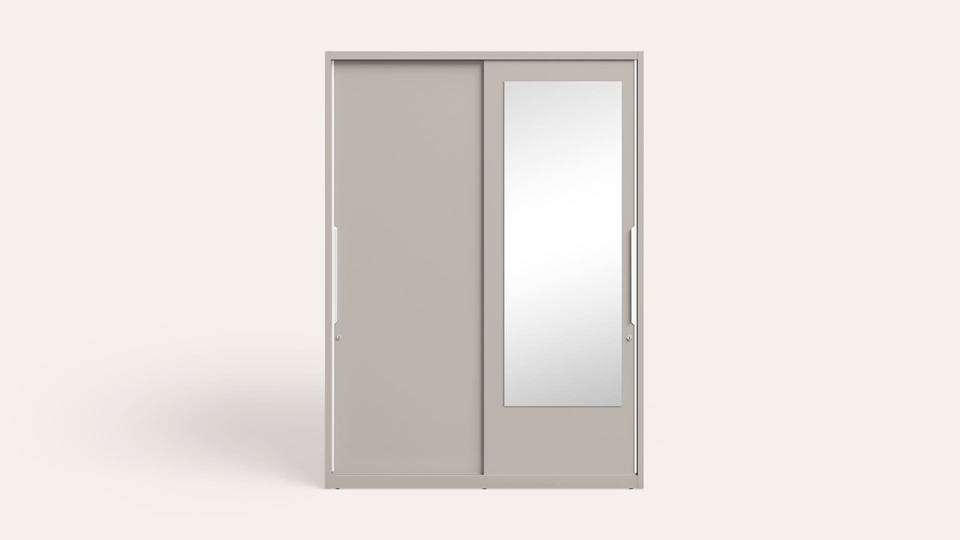 Slide N Store XL Plus 2-Door Steel Almirah/Wardrobewith Mirror (Textured Cashmere)