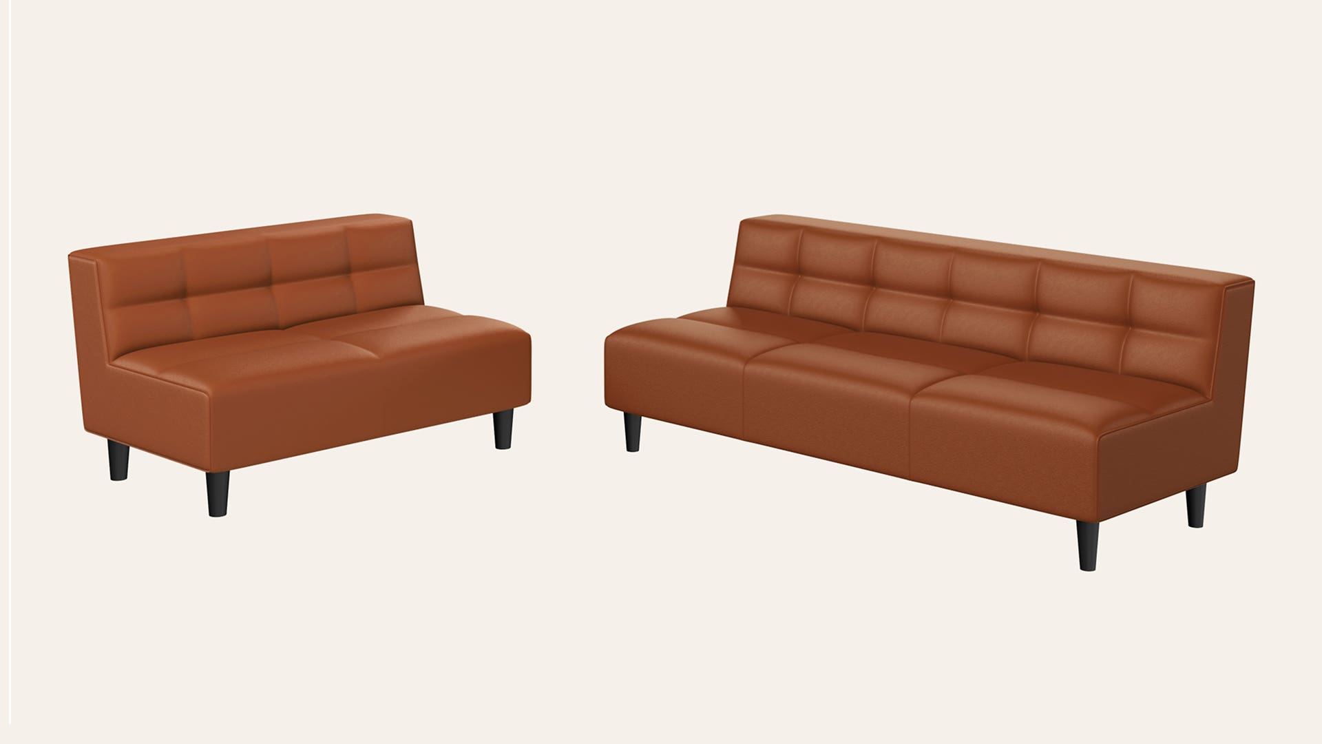 Suez 5-Seater Synthetic Leather Sofa Set (3 Seater + 2 Seater)