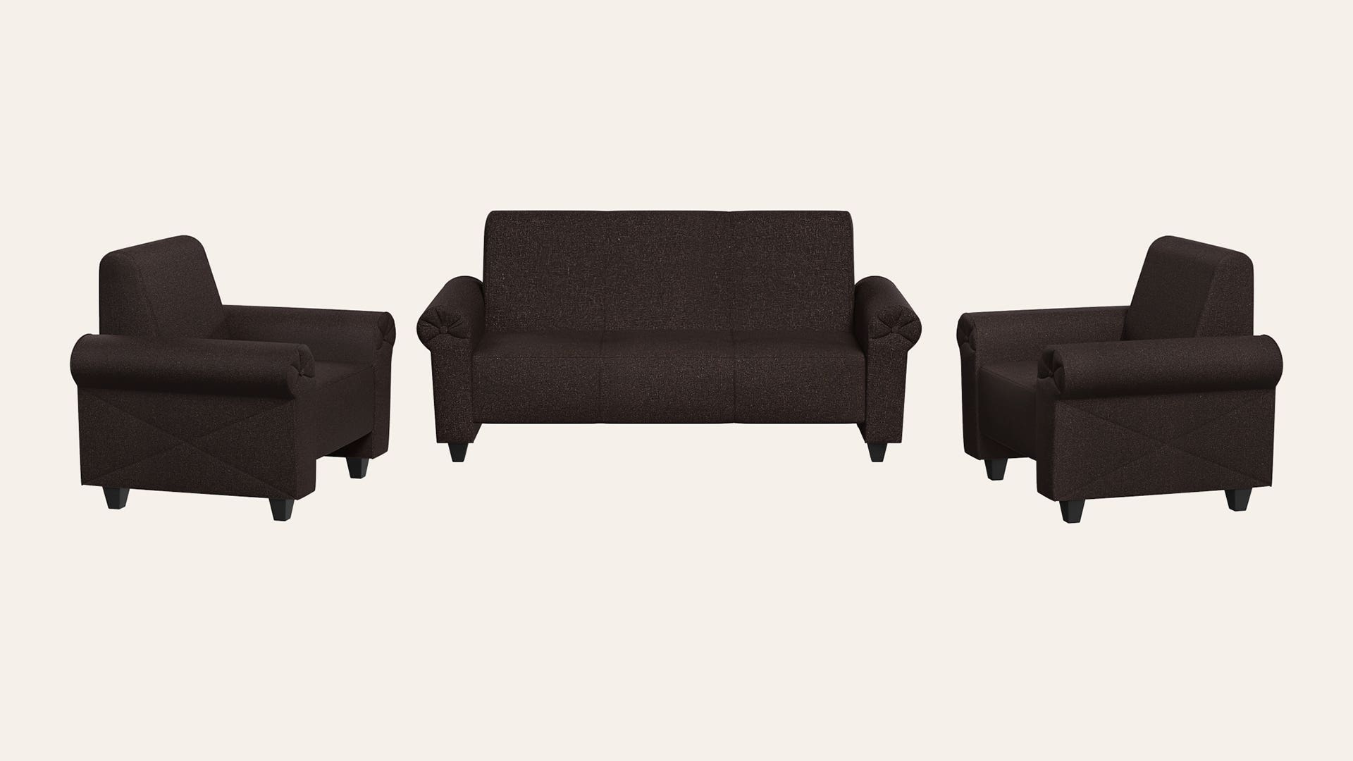 Supreme Advance 5-Seater Fabric Sofa Set (3 Seater + 1 Seater + 1 Seater)