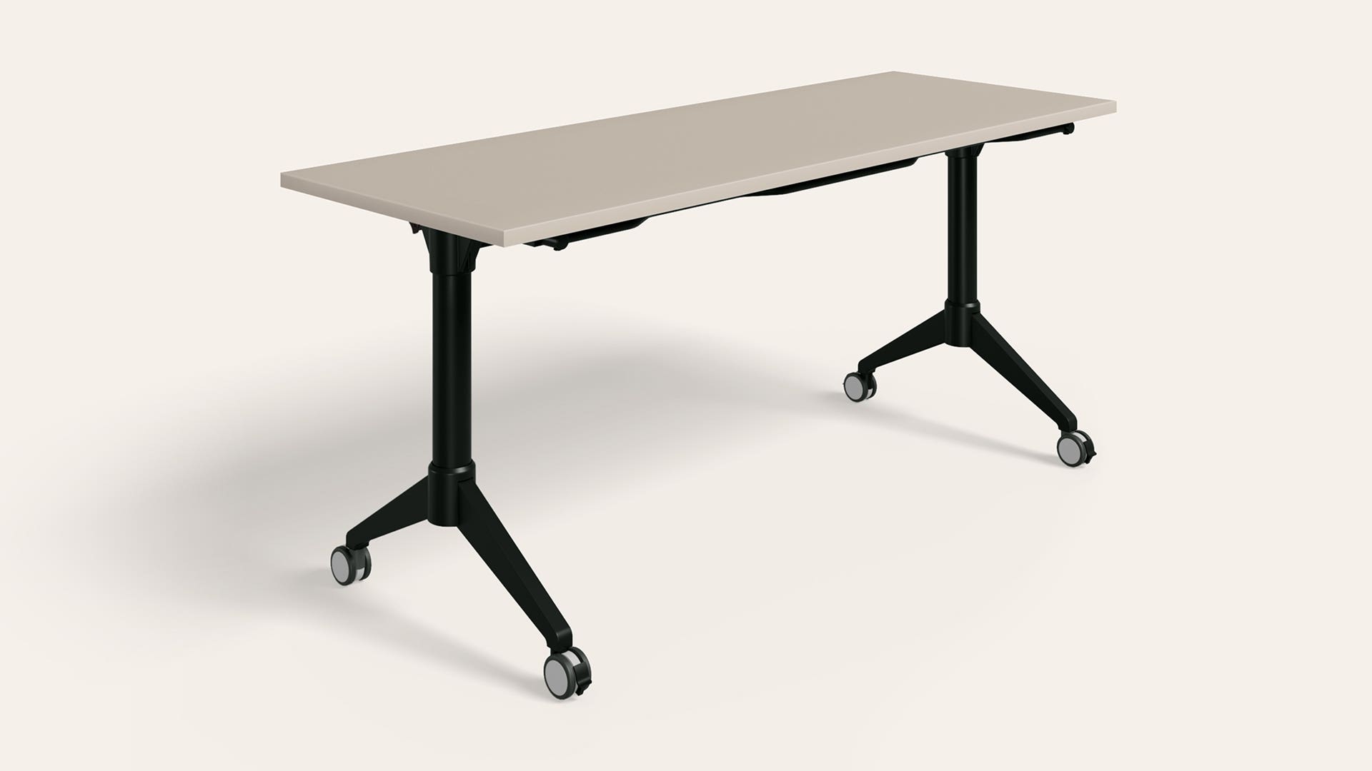 Swift Foldable and Moveable Table - 1650 X 600 (Warm Grey Top, Black Ink Legs)