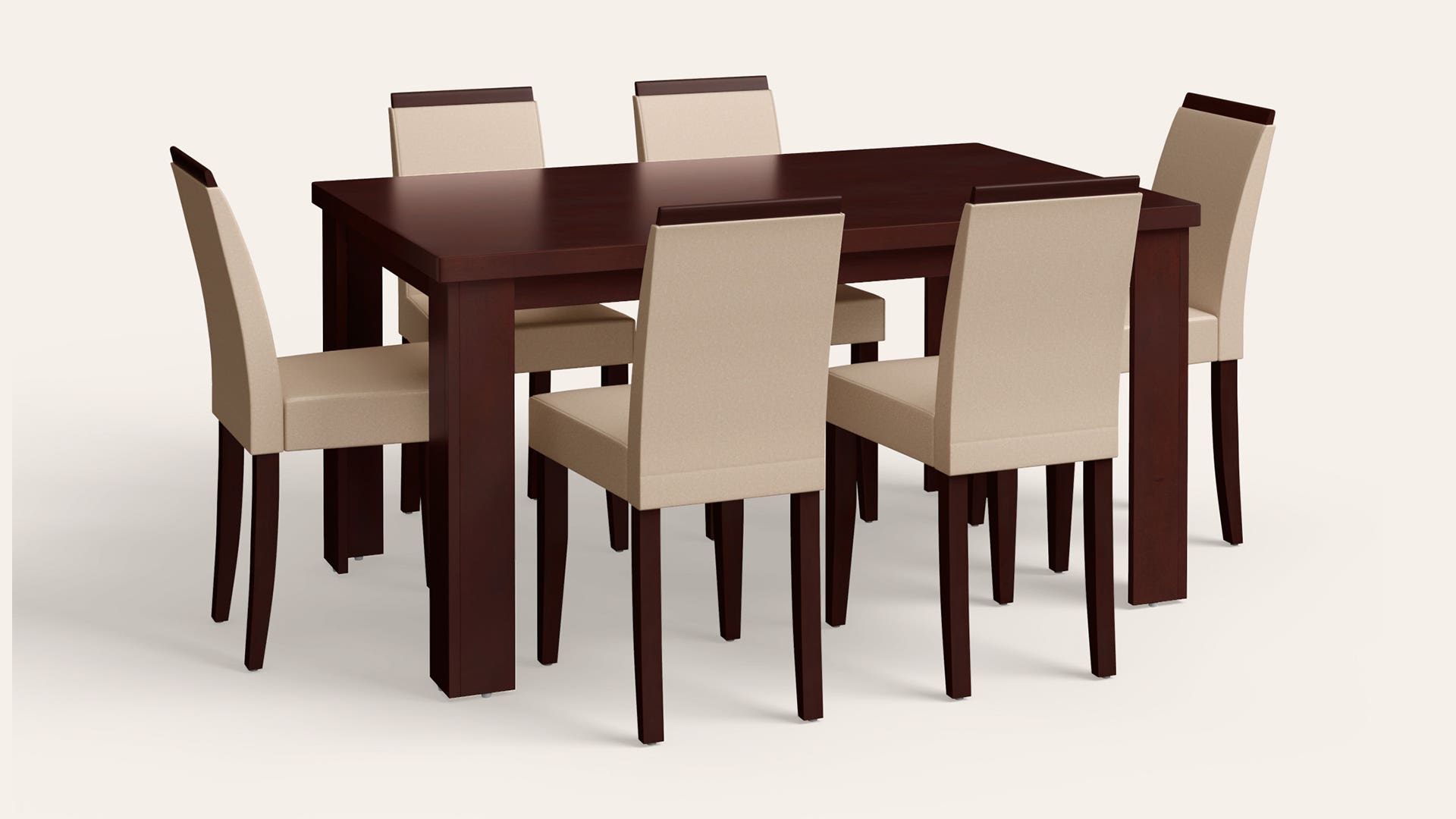 Jack 6-Seater MDF Engineered Wood Rectangular Dining Set