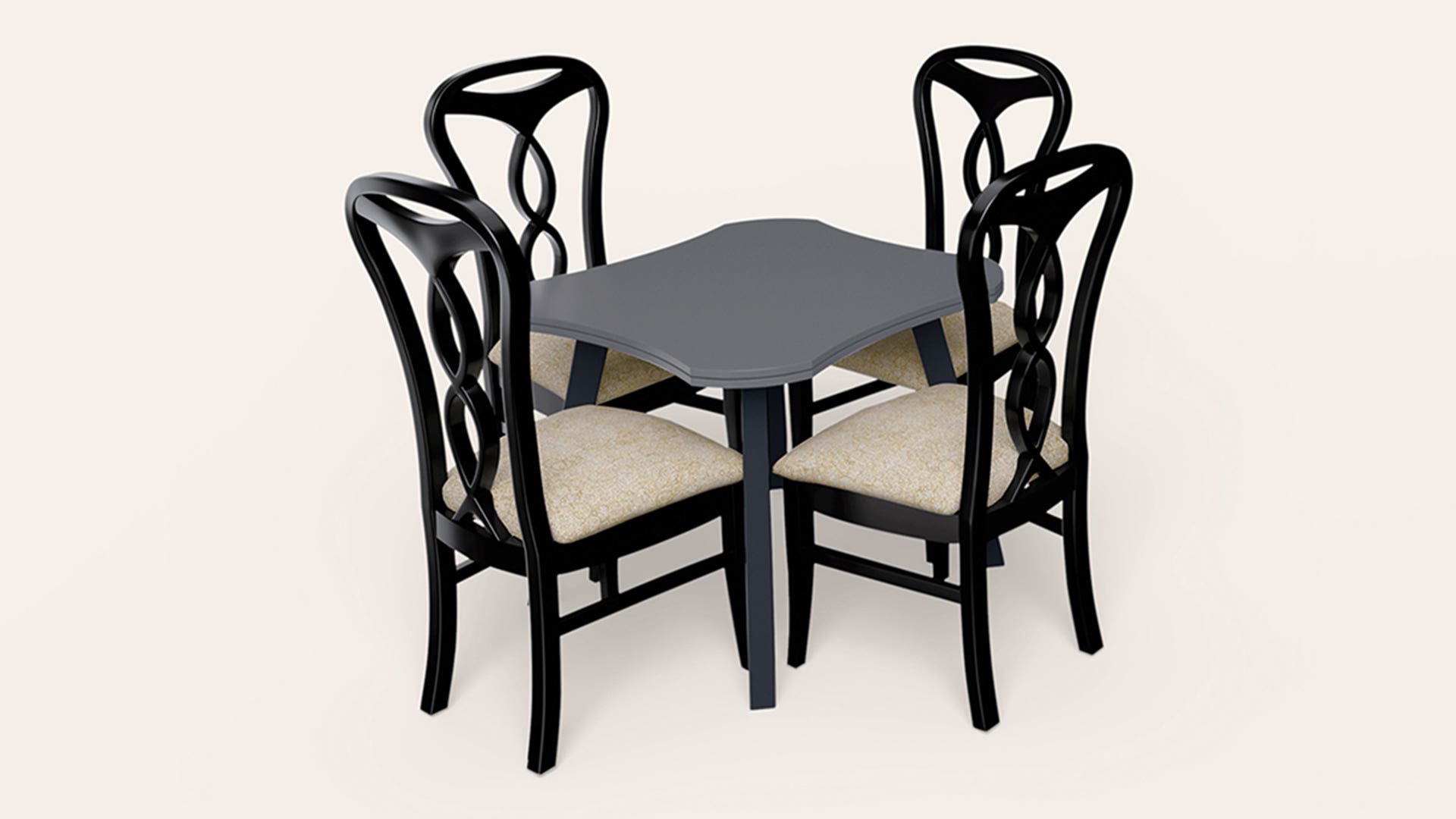 Tasha 4 Seater Square Solidwood Dining Set