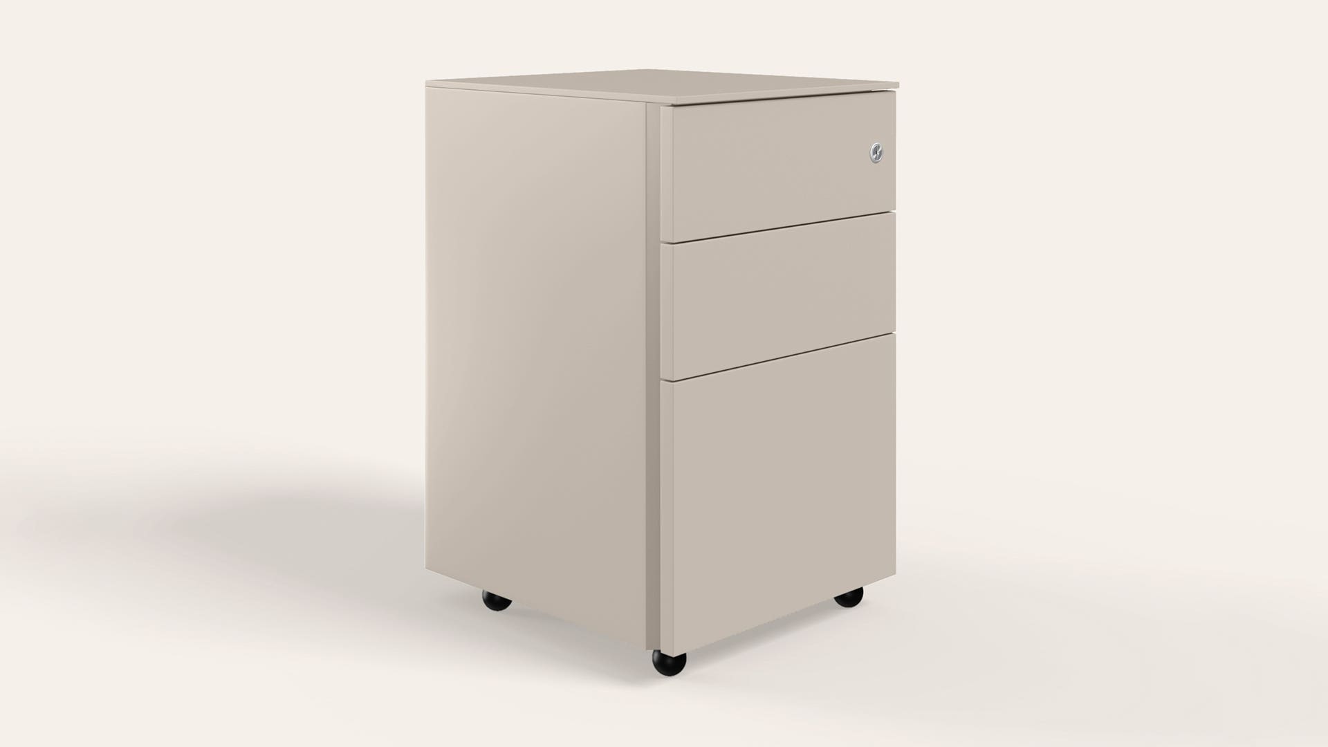 Treo 3 Drawer Metal Desk Storage (Warm Grey)