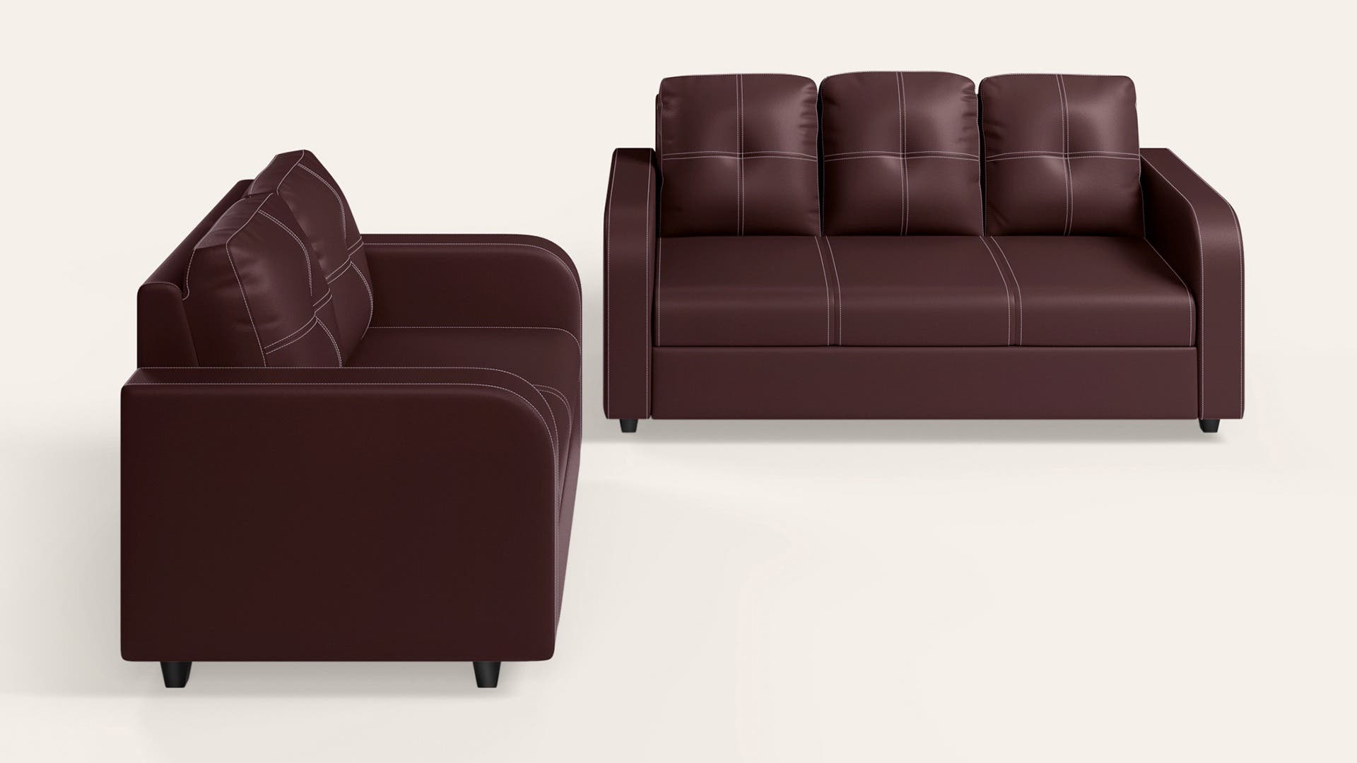 Tycoon 5-Seater Leatherette Sofa Set(3 Seater + 2 Seater)