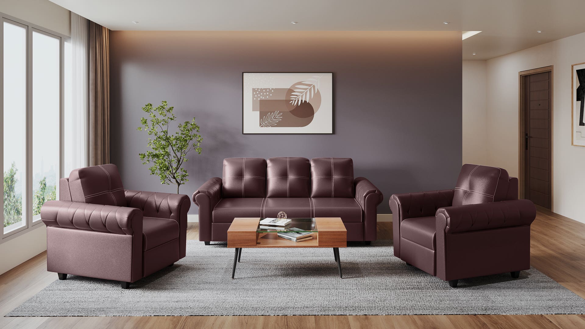 Tycoon Ultra Synthetic Leather Sofa Set