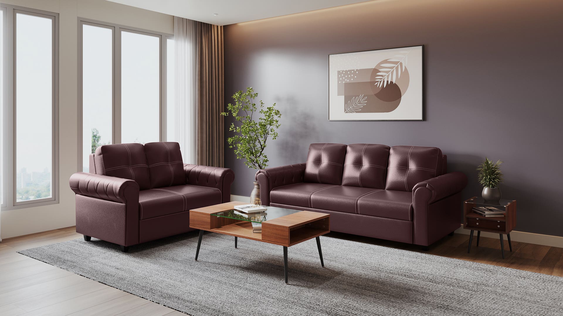 Tycoon Ultra Synthetic Leather Sofa Set