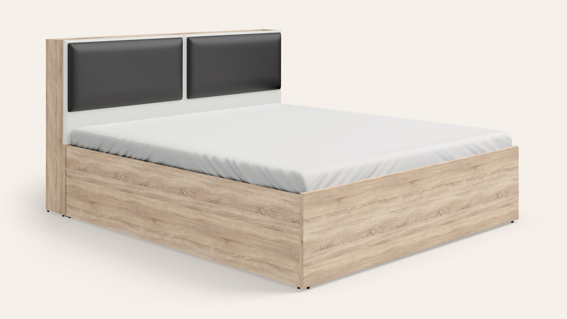 Electra King Size Wooden Bed with Box Storage