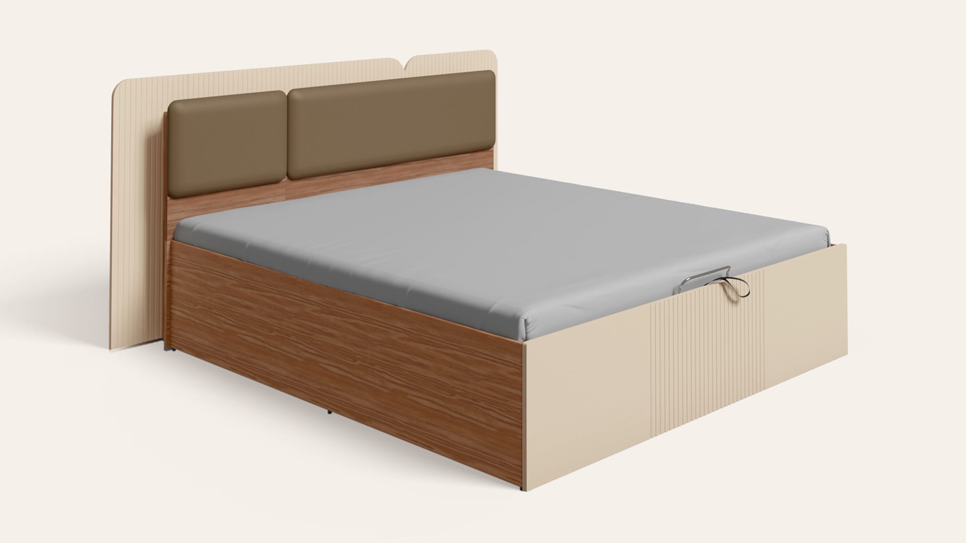 Elemy King Size Wooden Bed with Hydraulic Storage