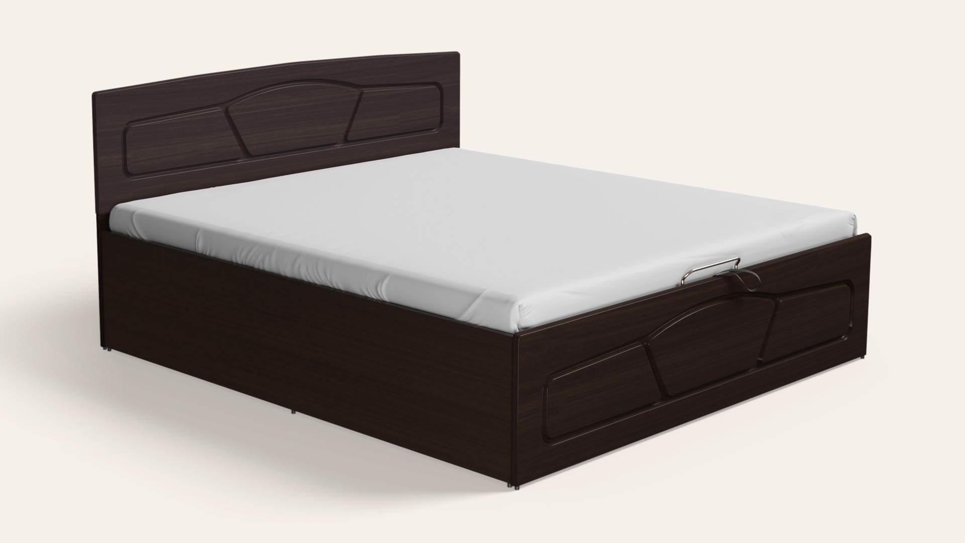 Eudora Queen Size Wooden Bed with Hydraulic Storage