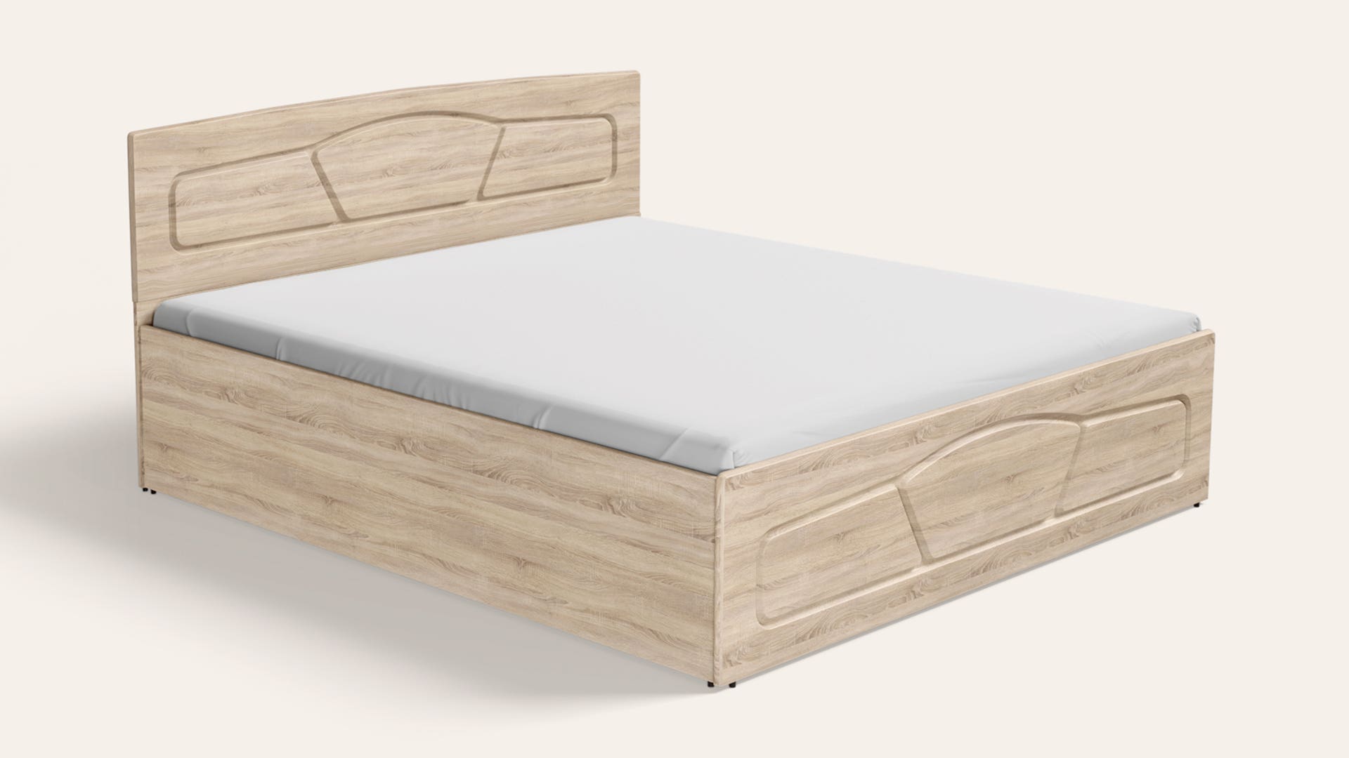 Eudora King Size Wooden Bed with Box Storage