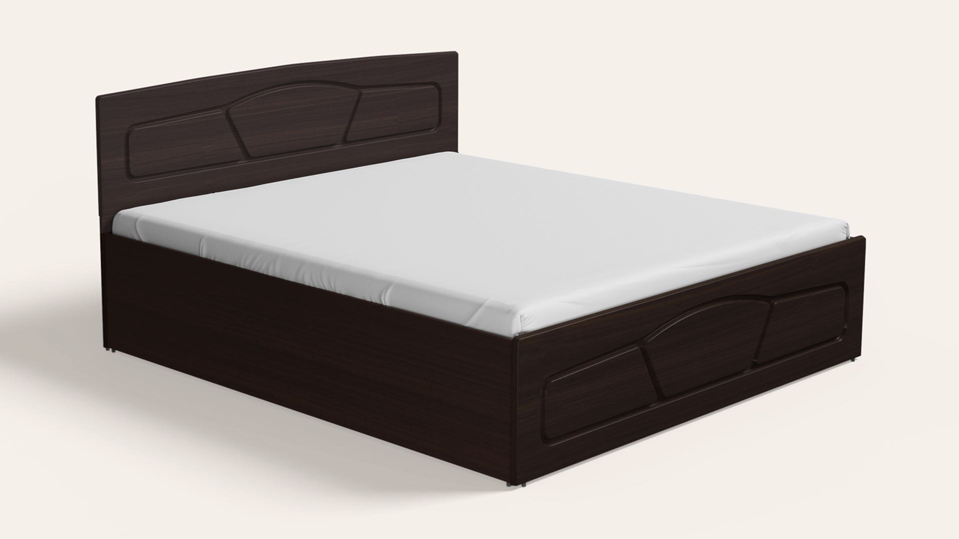 Eudora Queen Size Wooden Bed with Box Storage