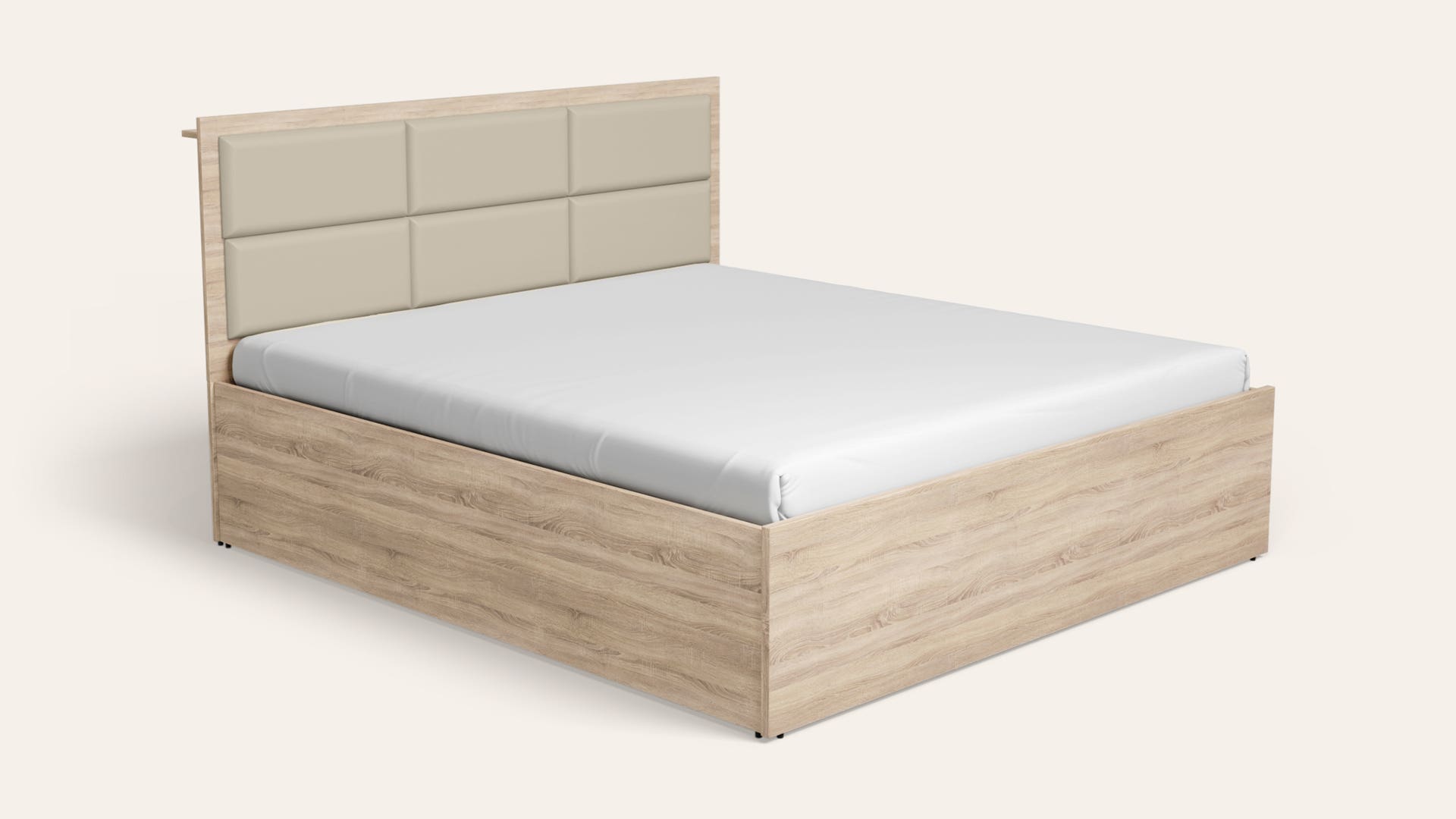 Lind King Size Wooden Bed with Box Storage