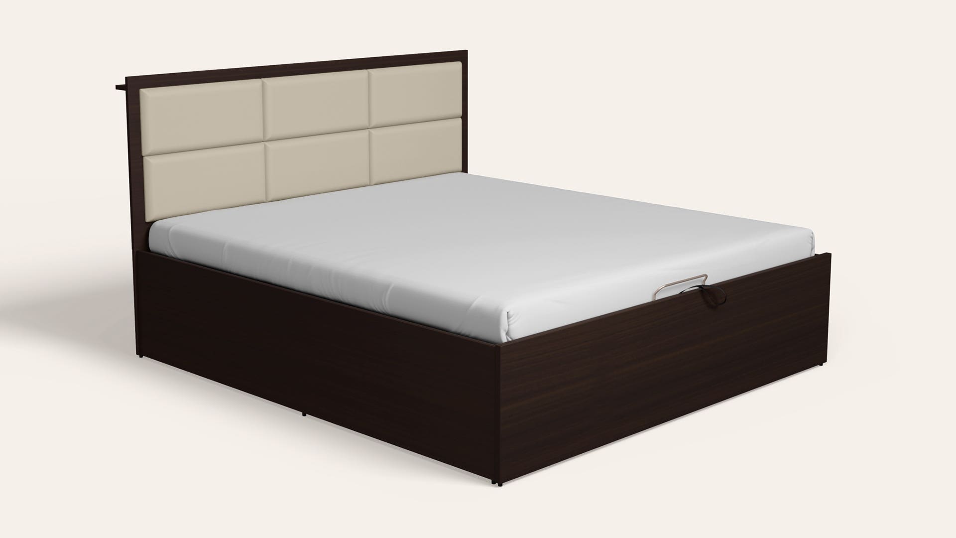 Lind Queen Size Wooden Bed with Eco-Lift Up Hydraulic Storage