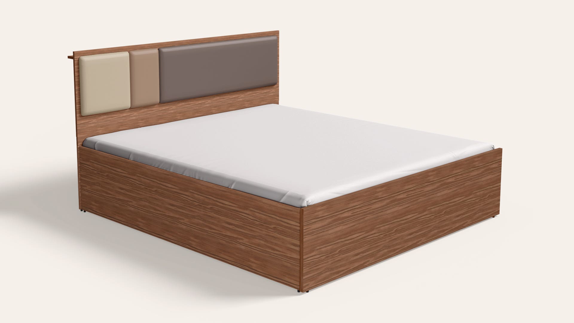 Trio King Size Wooden Bed with Box Storage