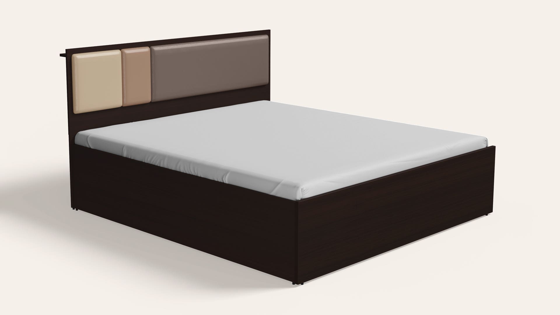 Trio Queen Size Wooden Bed with Box Storage