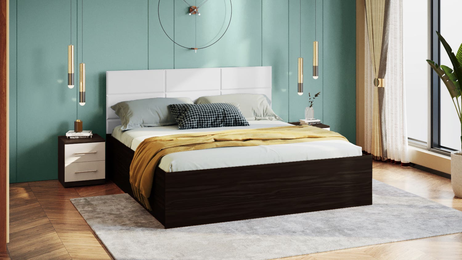 Upmods White Chocolate Engineered Wood Bed