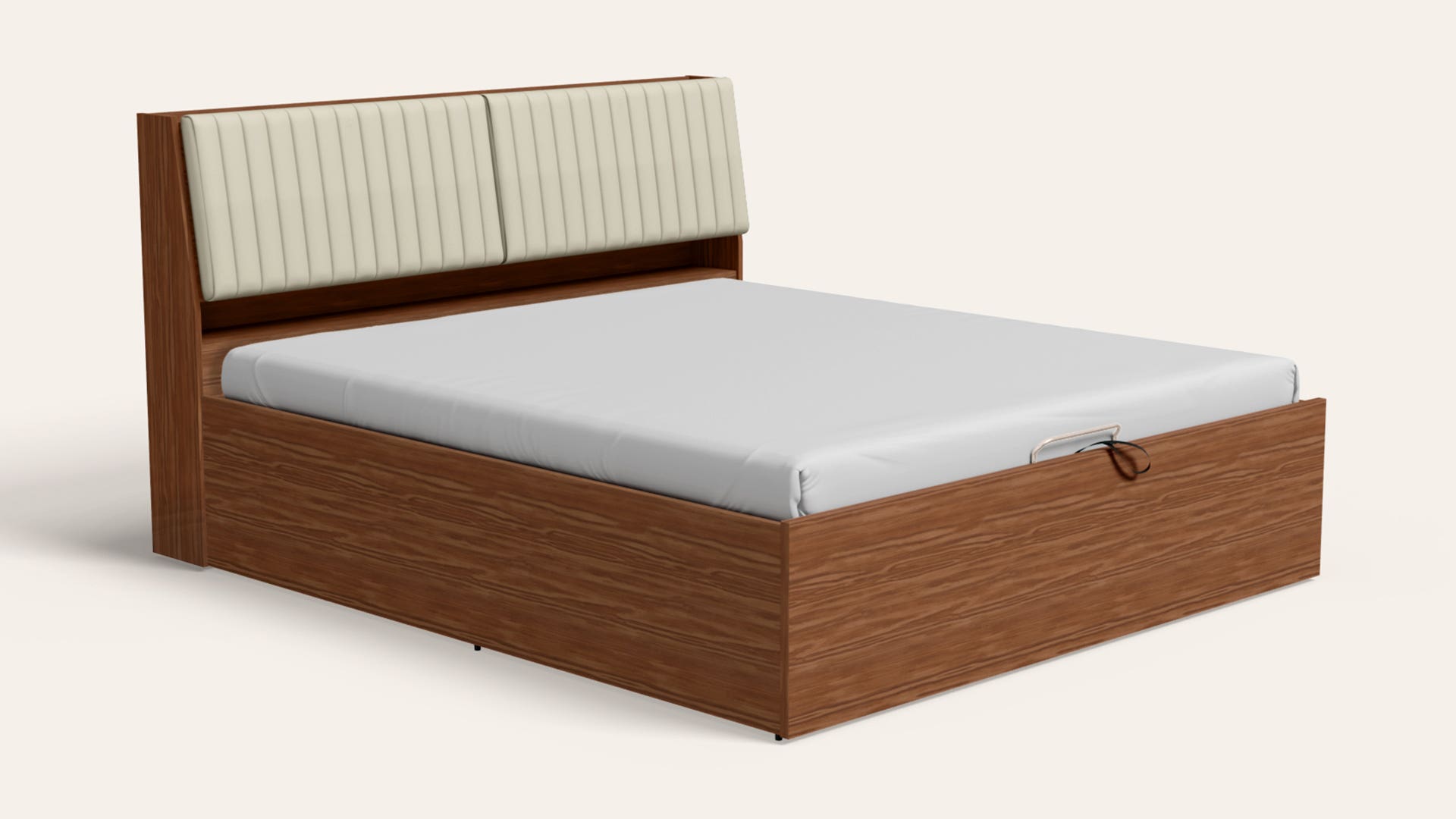 Willow King Size Wooden Bed with Upholstered Headboard and Eco-Lift Up Hydraulic Storage