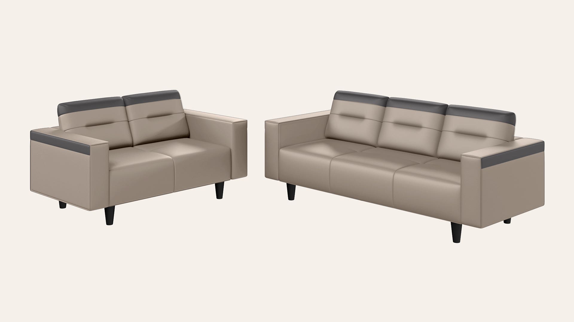 Vespera 5-Seater Synthetic Leather Sofa Set (3 Seater + 2 Seater)