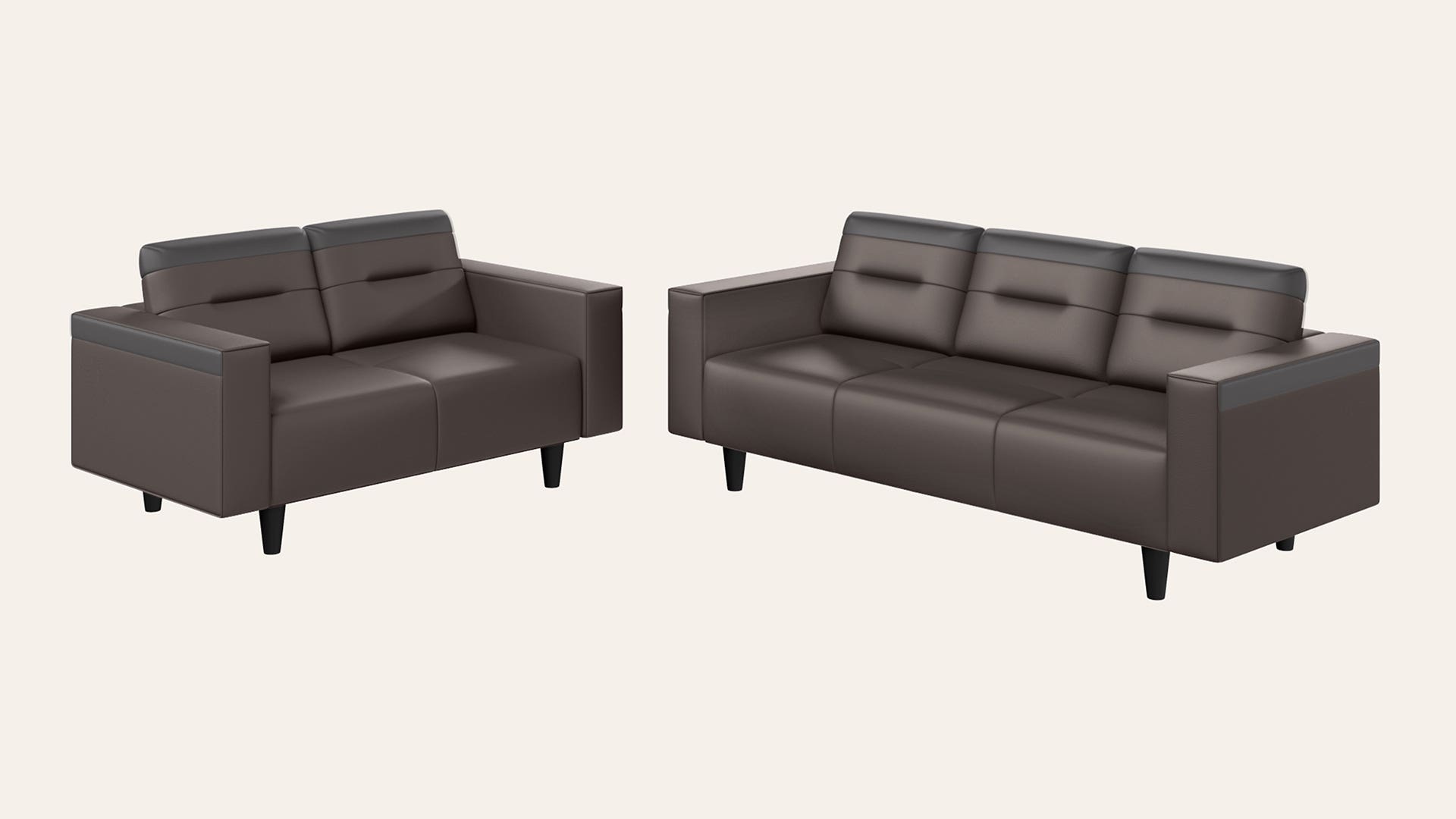 Vespera 5-Seater Synthetic Leather Sofa Set (3 Seater + 2 Seater)