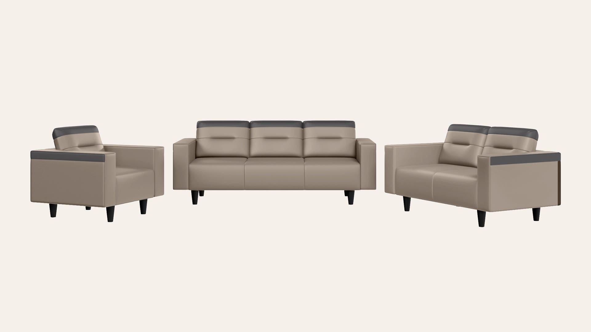 Vespera 6-Seater Synthetic Leather Sofa Set (3 Seater + 2 Seater + 1 Seater)