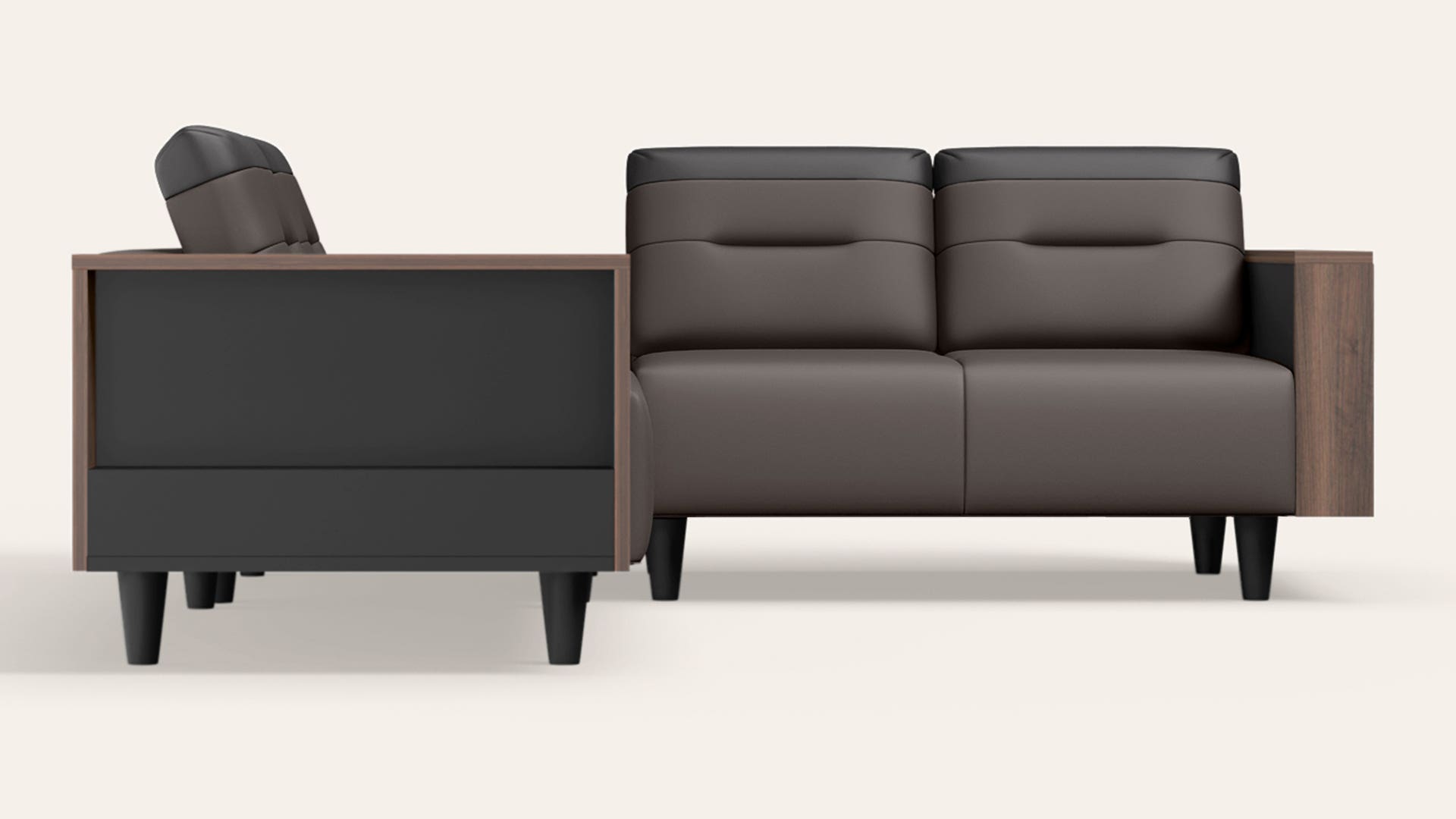 Vespera 4-Seater Synthetic Leather L-Shape Sofa with Storage