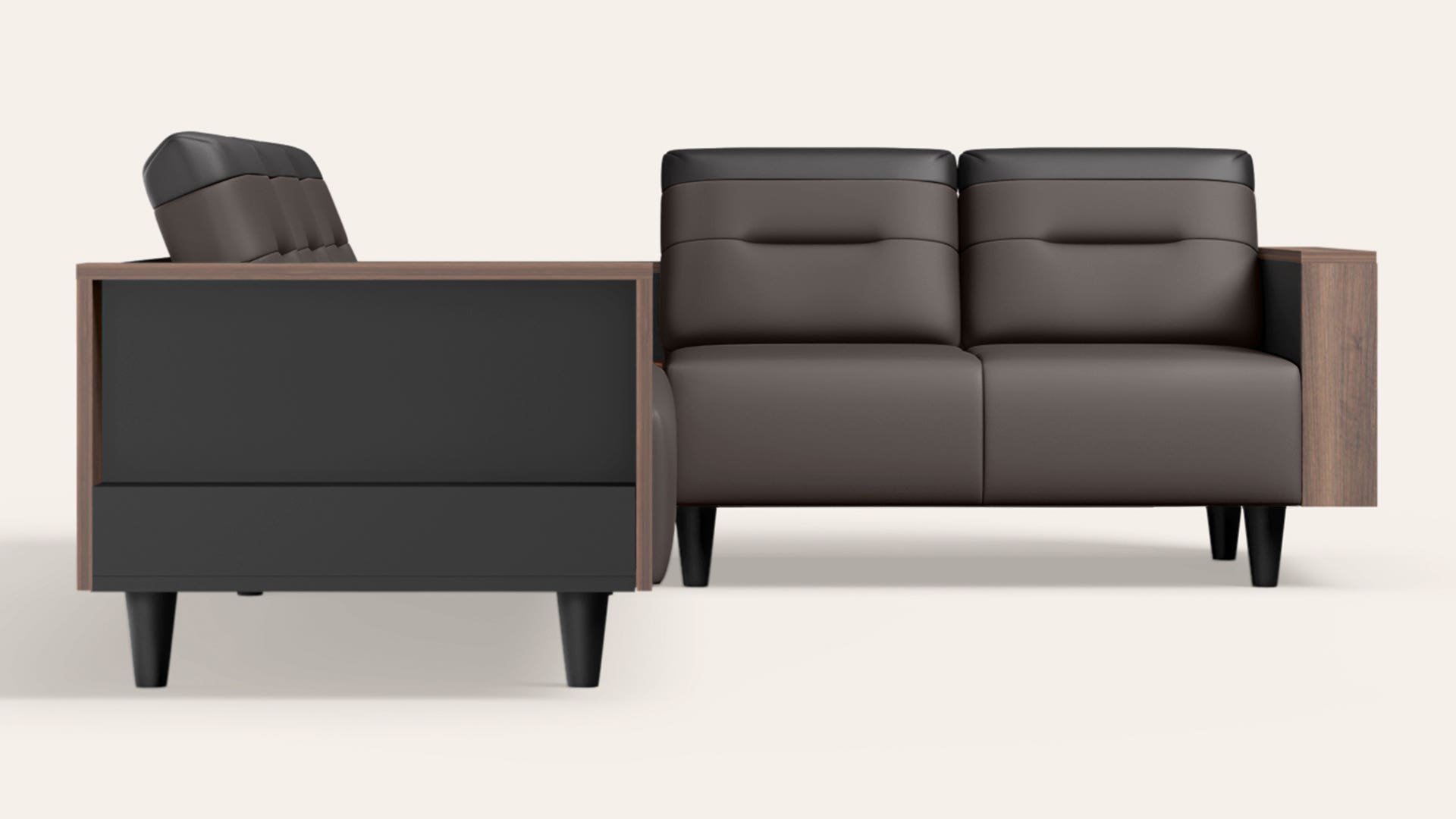 Vespera 5-Seater Synthetic Leather L-Shape Sofa with Storage