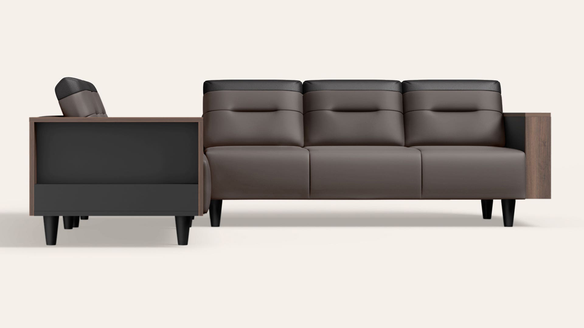 Vespera 5-Seater Synthetic Leather L-Shape Sofa with Storage