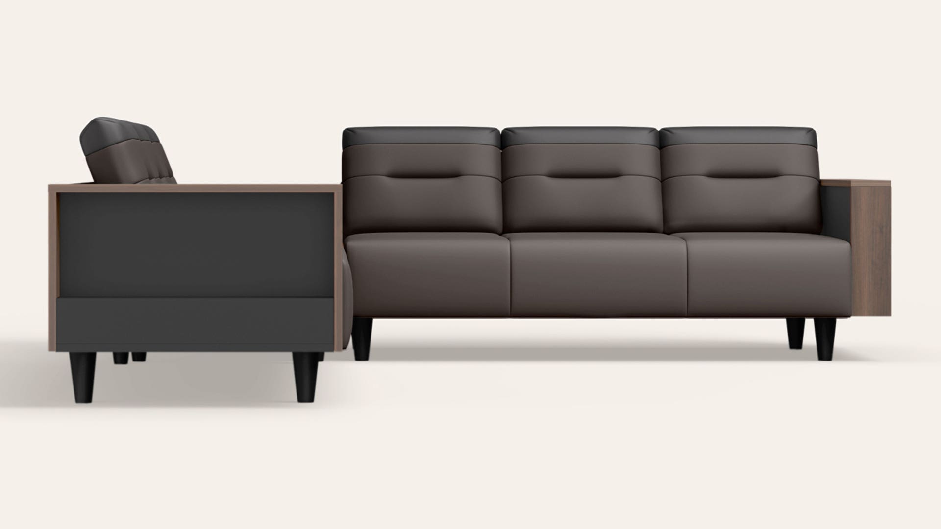 Vespera 6-Seater Synthetic Leather L-Shape Sofa with Storage