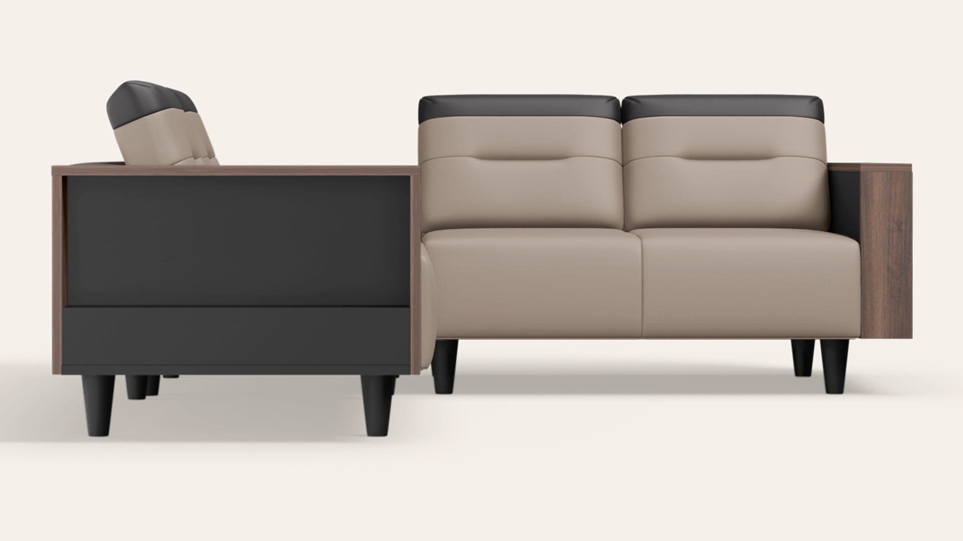 Vespera 4-Seater Synthetic Leather L-Shape Sofa with Storage