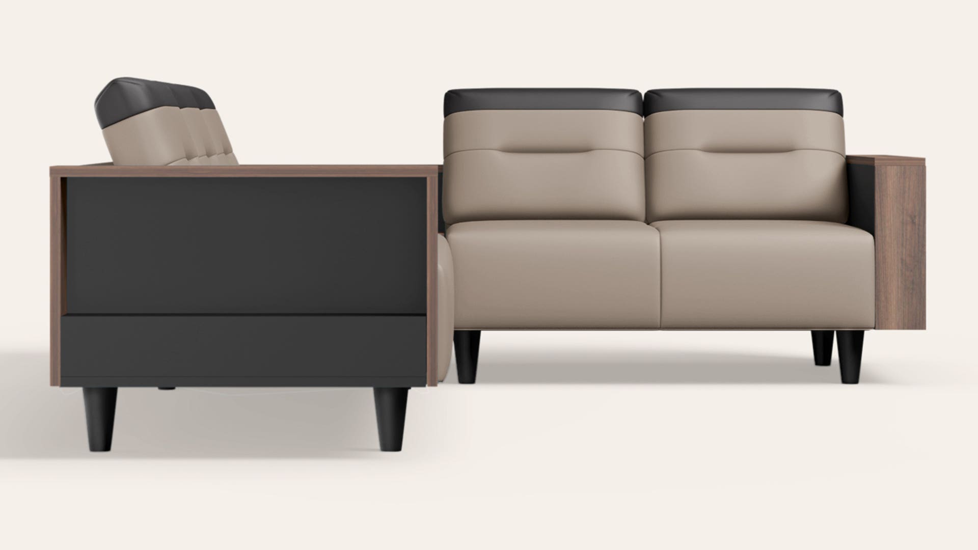 Vespera 5-Seater Synthetic Leather L-Shape Sofa with Storage
