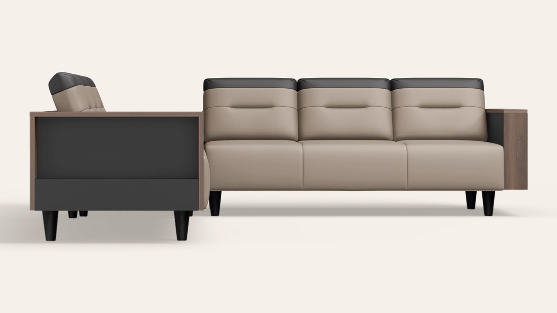Vespera 6-Seater Synthetic Leather L-Shape Sofa with Storage