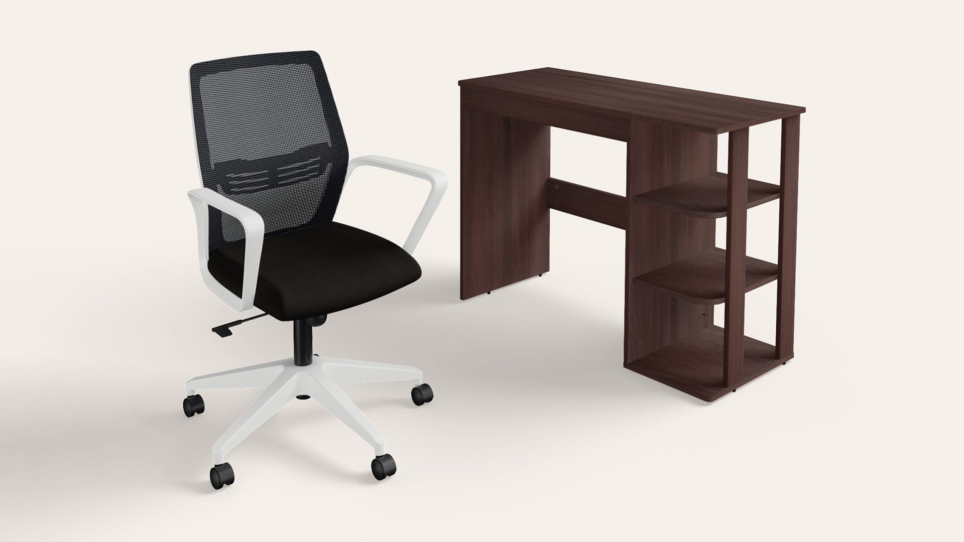 Vurv-Ewa Study Table with Chair (Black and Brown), DIY Installation for Chair