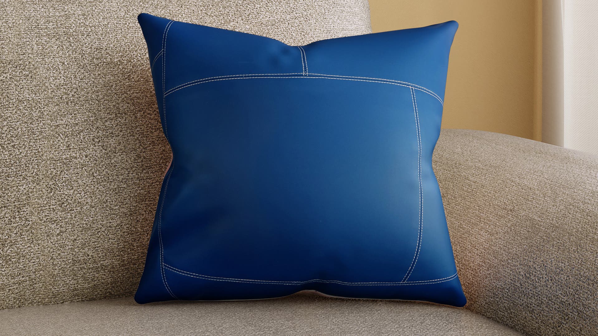 Montage Panelling PU Leather Cushion Cover