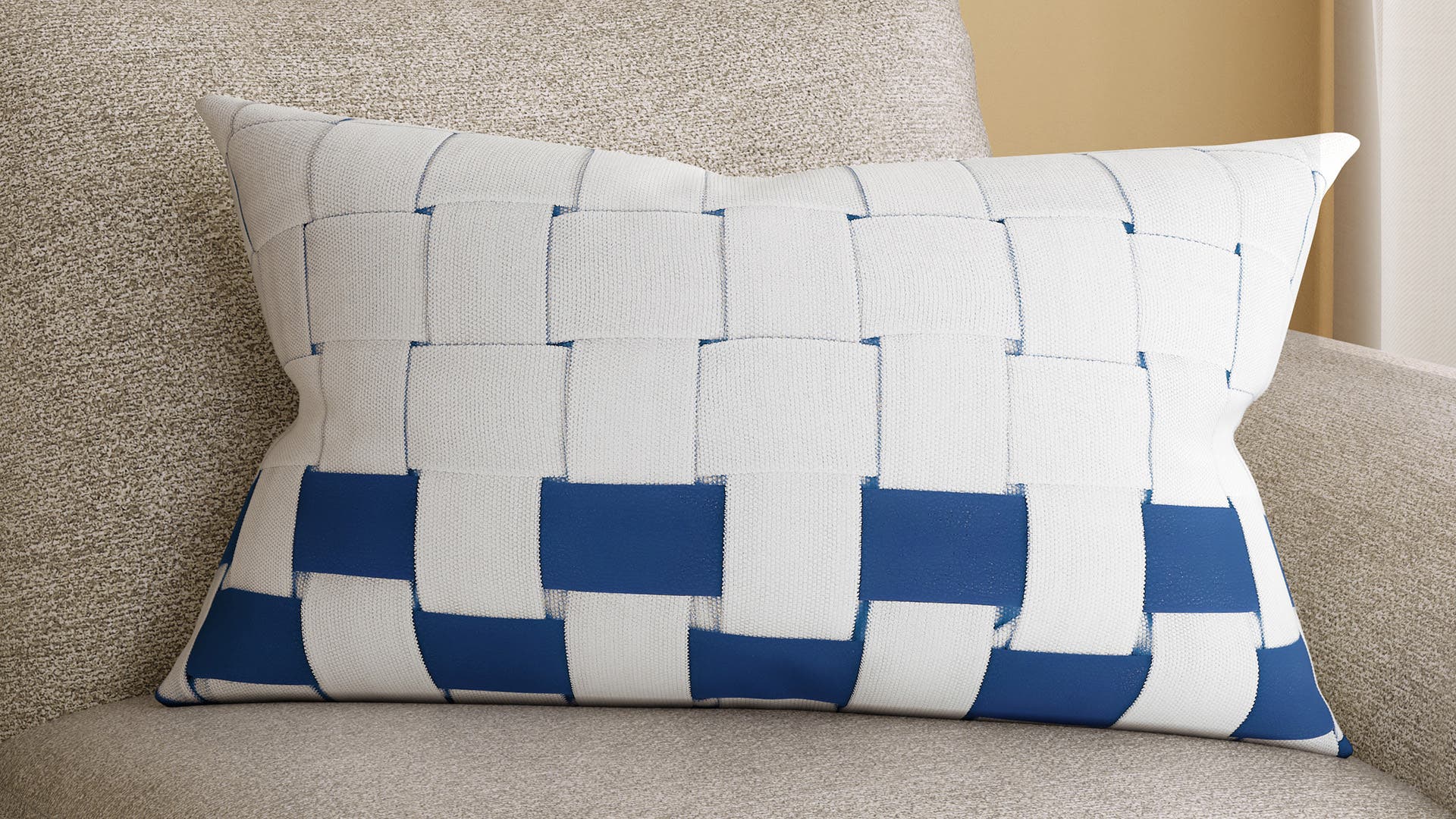 Interlacing - Basket weave Polyester and PU Leather Cushion Cover