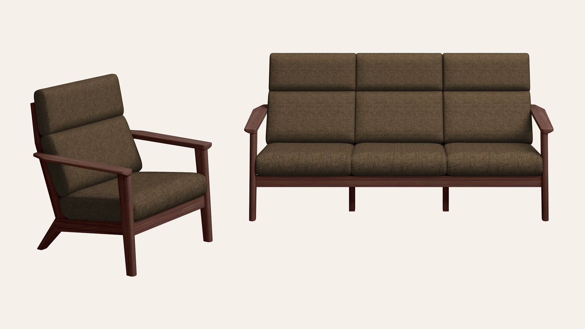 Zenara 4-Seater Fabric Sofa Set (3 Seater + 1 Seater)