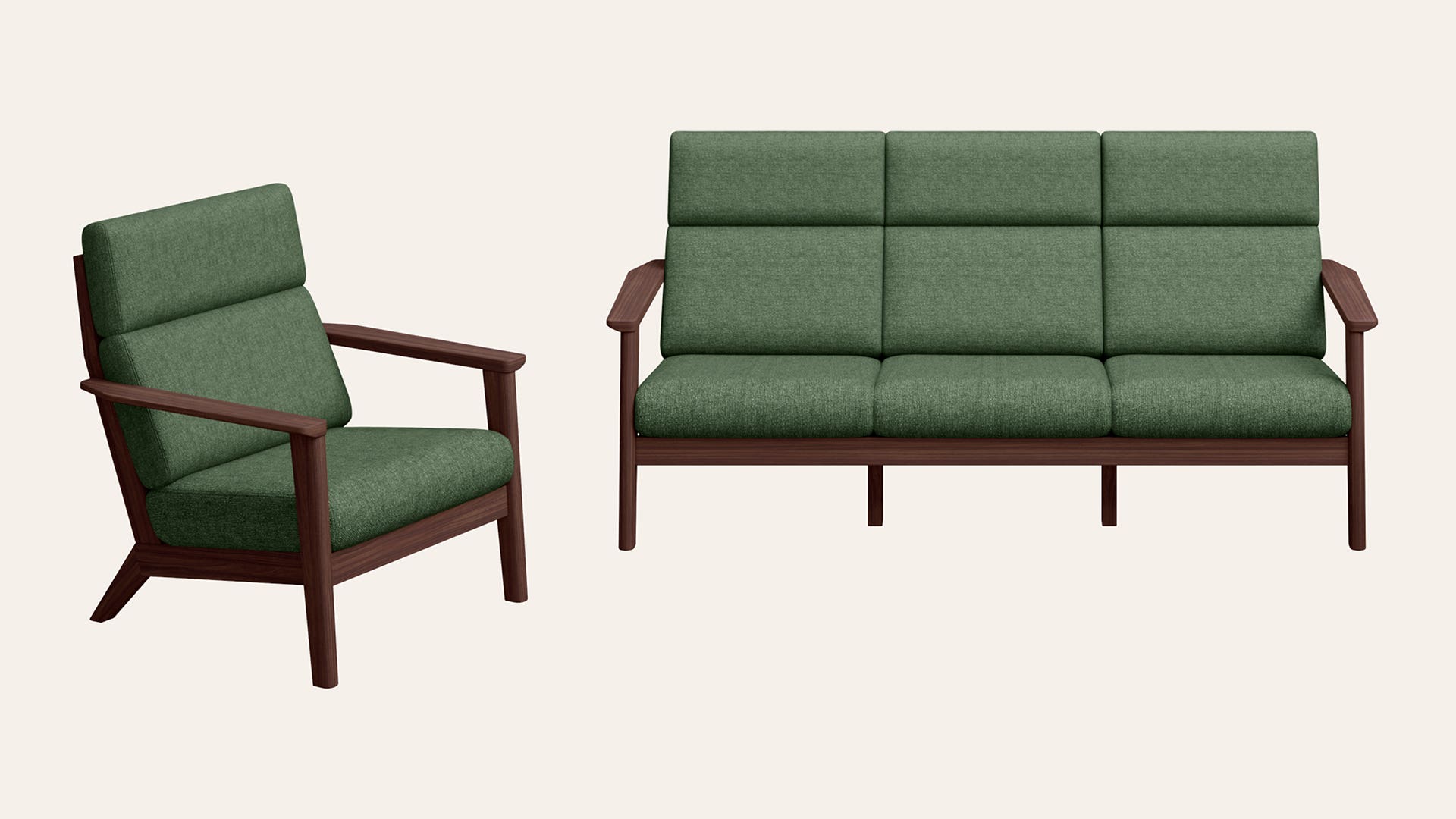 Zenara 4-Seater Fabric Sofa Set (3 Seater + 1 Seater)