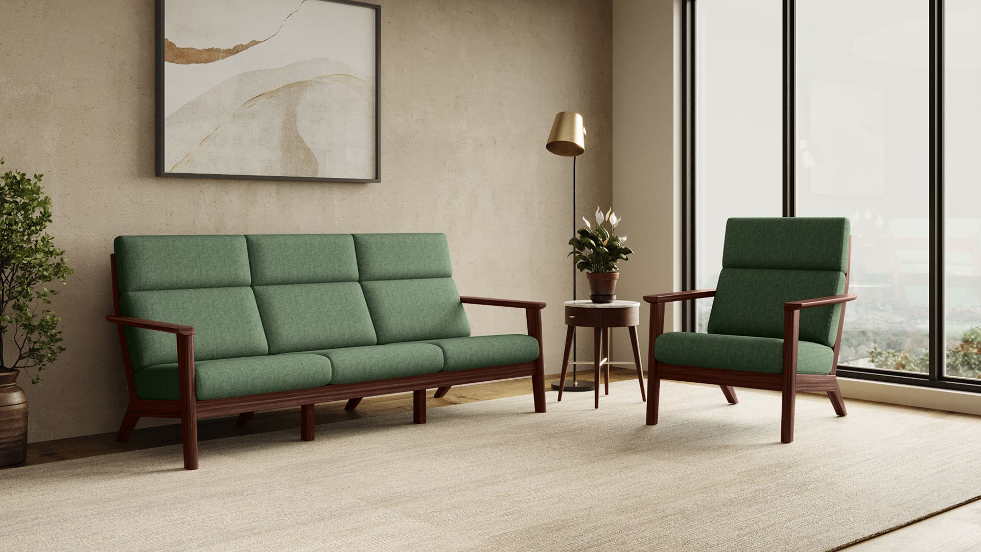 Zenara Fabric Sofa Set 