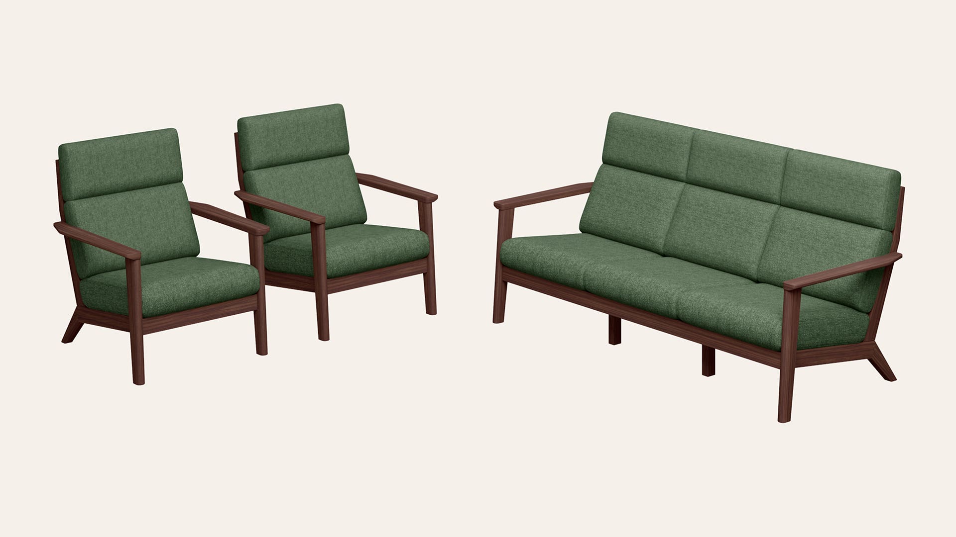 Zenara 5-Seater Fabric Sofa Set (3 Seater + 1 Seater + 1 Seater)