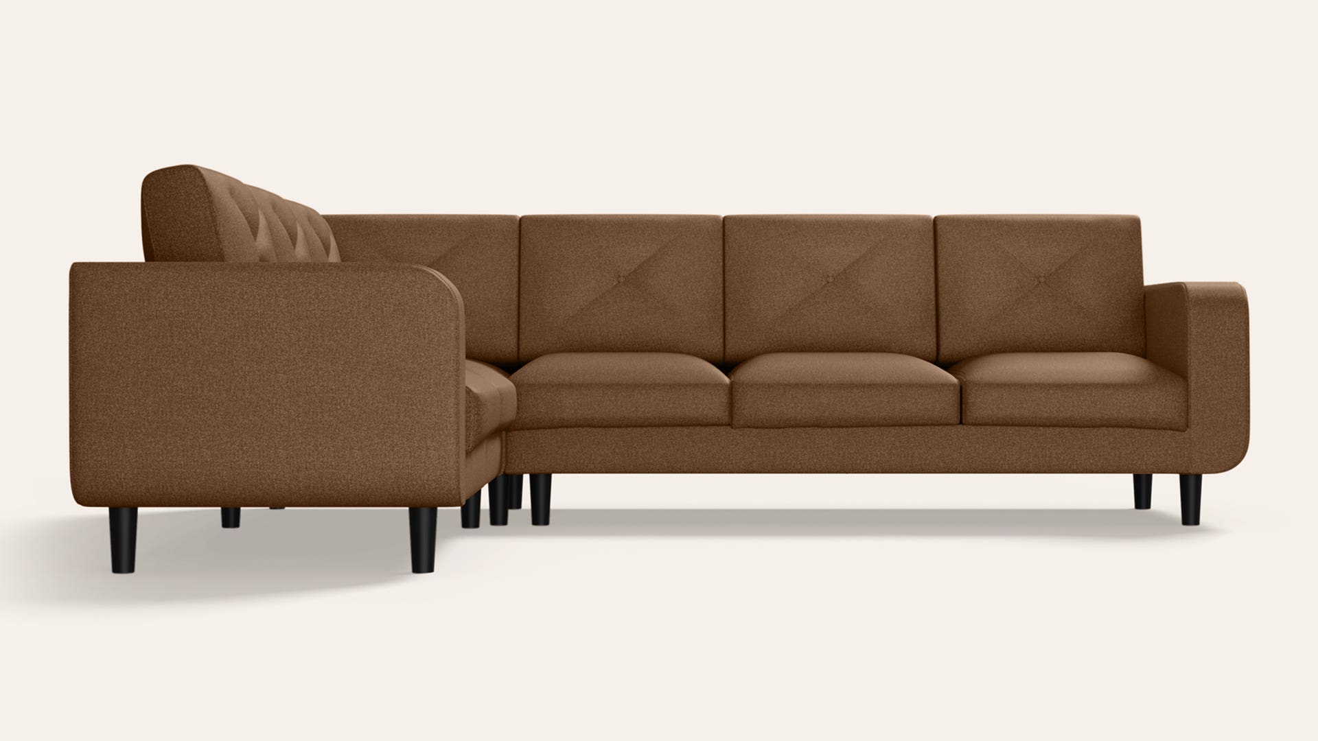 Zompy 5-Seater Fabric L-Shape Sofa