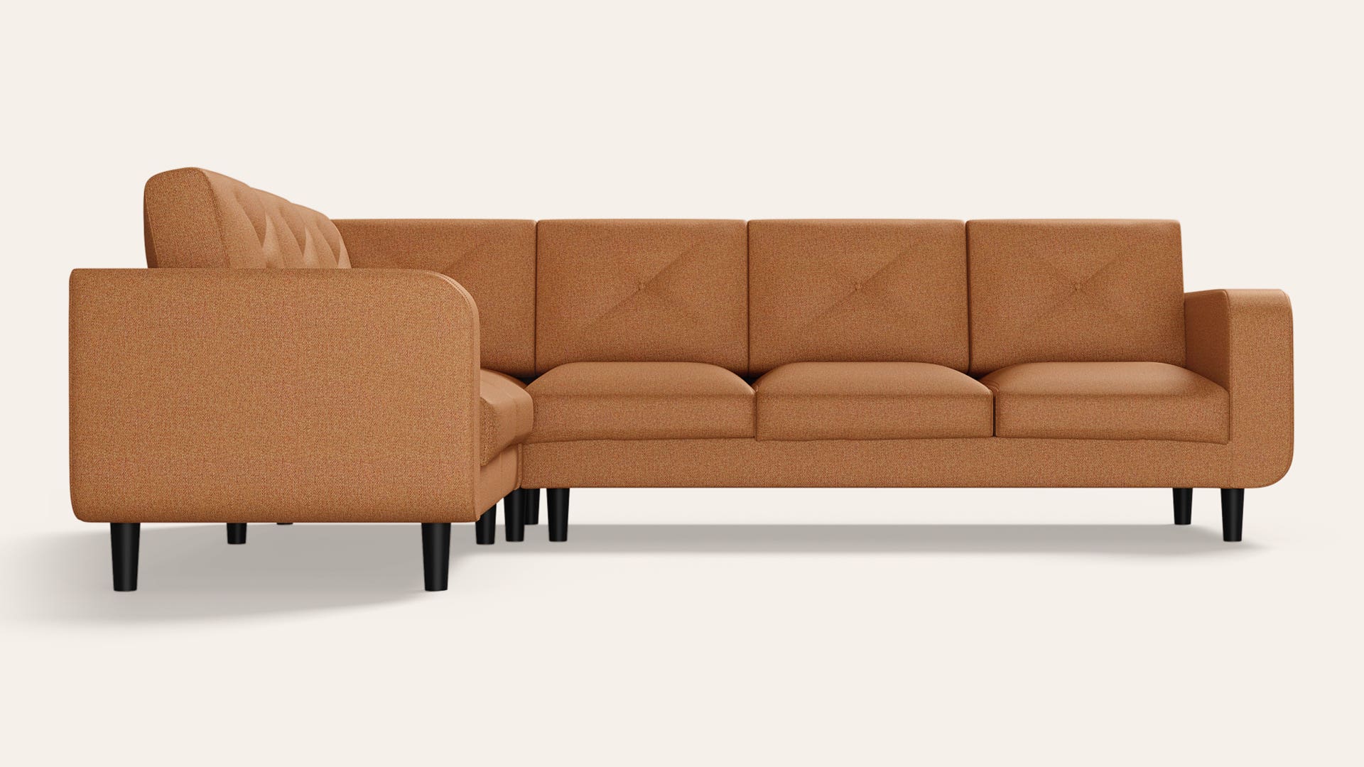 Zompy 5-Seater Fabric L-Shape Sofa