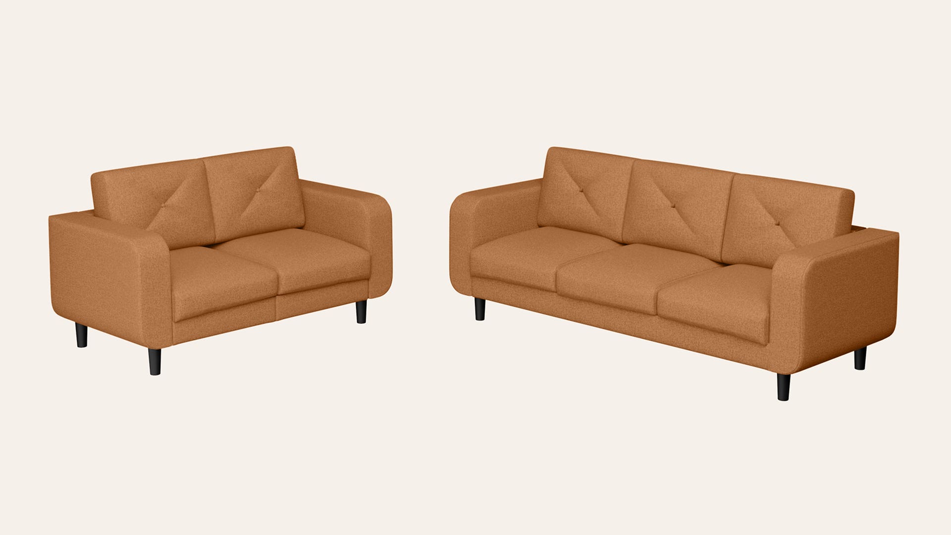 Zompy Advance 5-Seater Fabric Sofa Set (3 Seater + 2 Seater)