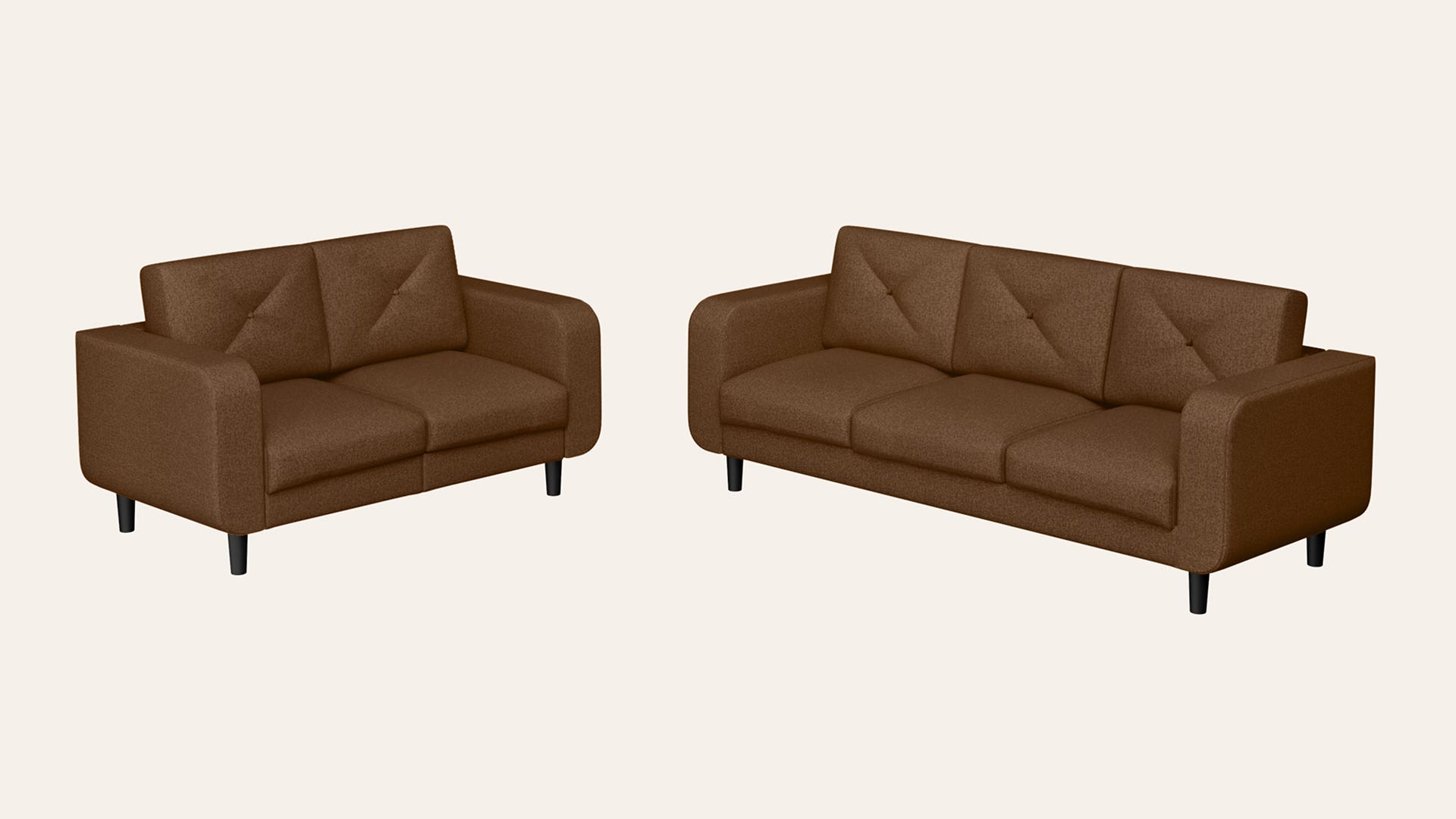 Zompy Advance 5-Seater Fabric Sofa Set (3 Seater + 2 Seater)