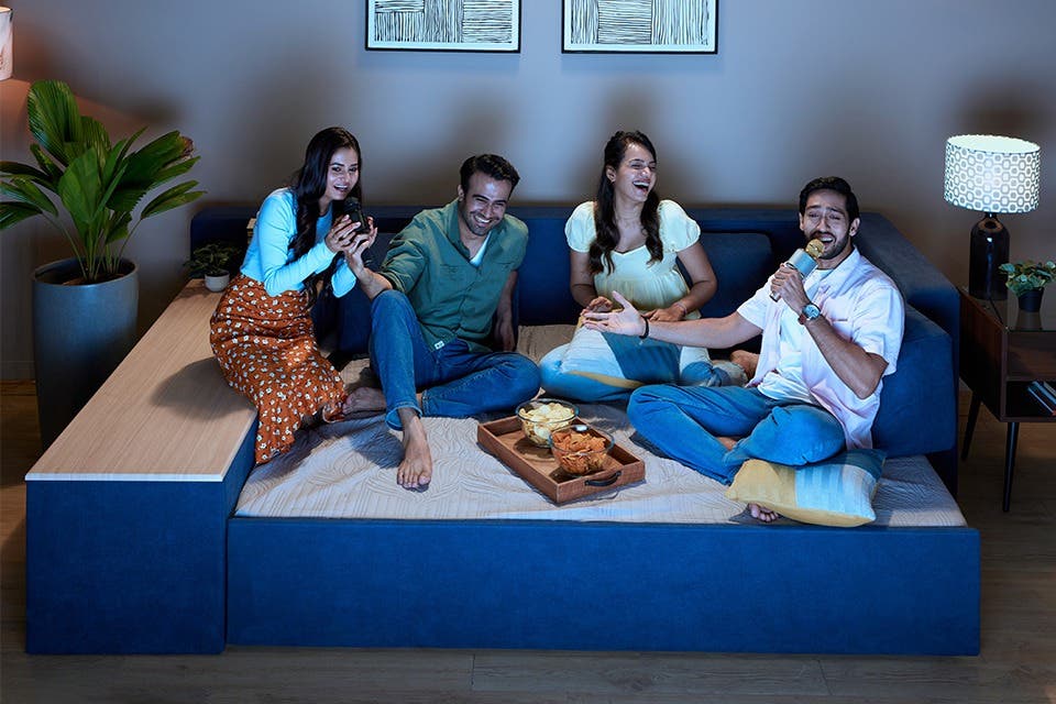 An expandable sectional sofa
