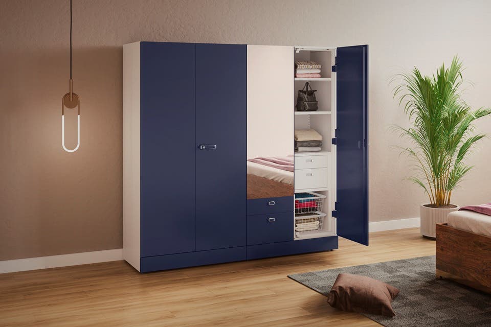 Modern wardrobe from Interio designed for efficient storage in a contemporary bedroom.